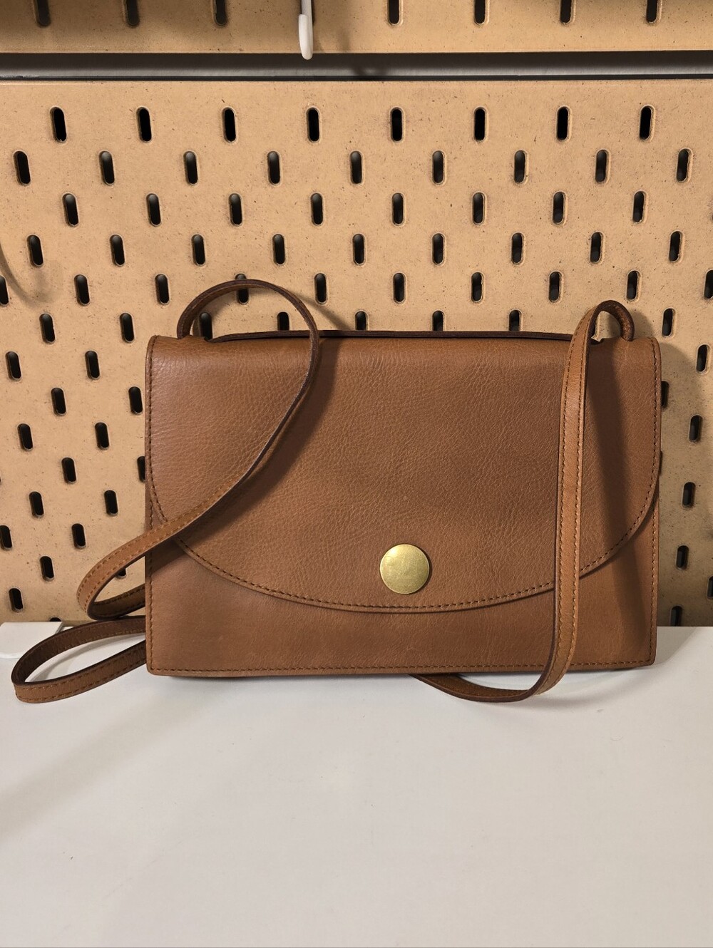 Madewell The Slim Convertible Leather Shoulder Bag english saddle Academia J8800